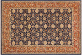 Shabby Chic Ziegler Yu Blue Dull Orange Hand-Knotted Wool Rug - 9'3'' x 11'10''