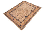 handmade Traditional Kafkaz Chobi Ziegler Beige Peach Hand Knotted RECTANGLE 100% WOOL area rug 9 x 11