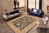 handmade Traditional Kafkaz Chobi Ziegler Blue Beige Hand Knotted RECTANGLE 100% WOOL area rug 9 x 13