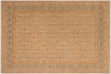 Classic Ziegler Lashawna Tan Green Hand-Knotted Wool Rug - 8'10'' x 10'1''