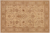 Shabby Chic Ziegler Kasi Beige Tan Hand-Knotted Wool Rug - 8'10'' x 11'9''