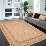 handmade Traditional Kafkaz Chobi Ziegler Beige Tan Hand Knotted RECTANGLE 100% WOOL area rug 9 x 12