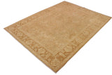 handmade Traditional Lahore Lt. Tan Lt. Brown Hand Knotted RECTANGLE 100% WOOL area rug 9 x 12