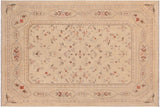 Boho Chic Ziegler Sabra Beige Tan Hand-Knotted Wool Rug - 9'0'' x 11'9''