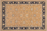 Shabby Chic Ziegler Janyce Brown Blue Hand-Knotted Wool Rug - 9'1'' x 11'8''