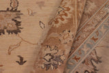 handmade Traditional Kafkaz Chobi Ziegler Beige Tan Hand Knotted RECTANGLE 100% WOOL area rug 9 x 12
