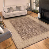 handmade Transitional Kafkaz Chobi Ziegler Brown Beige Hand Knotted RECTANGLE 100% WOOL area rug 9 x 12