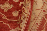 handmade Traditional Kafkaz Chobi Ziegler Red Beige Hand Knotted RECTANGLE 100% WOOL area rug 9 x 11