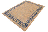 handmade Traditional Kafkaz Chobi Ziegler Taupe Blue Hand Knotted RECTANGLE 100% WOOL area rug 9 x 12