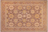 Classic Ziegler Carri Brown Beige Hand-Knotted Wool Rug - 9'3'' x 12'7''