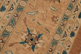 handmade Traditional Kafkaz Chobi Ziegler Lt. Brown Nude Hand Knotted RECTANGLE 100% WOOL area rug 9 x 12