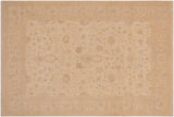 handmade Traditional Kafkaz Chobi Ziegler Tan Beige Hand Knotted RECTANGLE 100% WOOL area rug 9 x 11