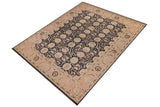 handmade Transitional Lahore Charcoal Pink Hand Knotted RECTANGLE 100% WOOL area rug 9 x 12