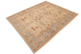 handmade Traditional Kafkaz Chobi Ziegler Beige Blue Hand Knotted RECTANGLE 100% WOOL area rug 9 x 11