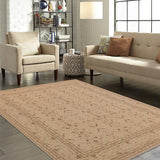 handmade Transitional Kafkaz Chobi Ziegler Beige Brown Hand Knotted RECTANGLE 100% WOOL area rug 9 x 12