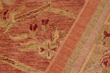 handmade Transitional Kafkaz Chobi Ziegler Peach Green Hand Knotted RECTANGLE 100% WOOL area rug 9 x 12
