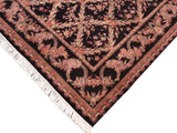 handmade Traditional Basan Black Beige Hand Knotted RECTANGLE 100% WOOL area rug 8x10