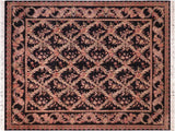 handmade Traditional Basan Black Beige Hand Knotted RECTANGLE 100% WOOL area rug 8x10