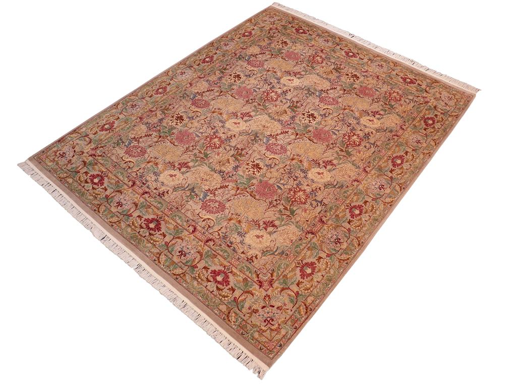 handmade Traditional Morris Taupe Red Hand Knotted RECTANGLE 100% WOOL area rug 8x10