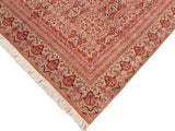 handmade Traditional Paracha Tan Rust Hand Knotted RECTANGLE 100% WOOL area rug 8x11