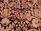 handmade Traditional Rasmi Romal Black Tan Hand Knotted RECTANGLE 100% WOOL area rug 8x11