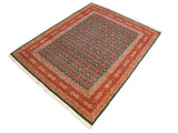 handmade Traditional  Green Rust Hand Knotted RECTANGLE 100% WOOL area rug 8x10