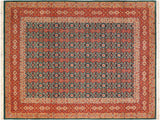 Pak Persian Lesli Green/Rust Wool Rug - 8'2'' x 10'3''