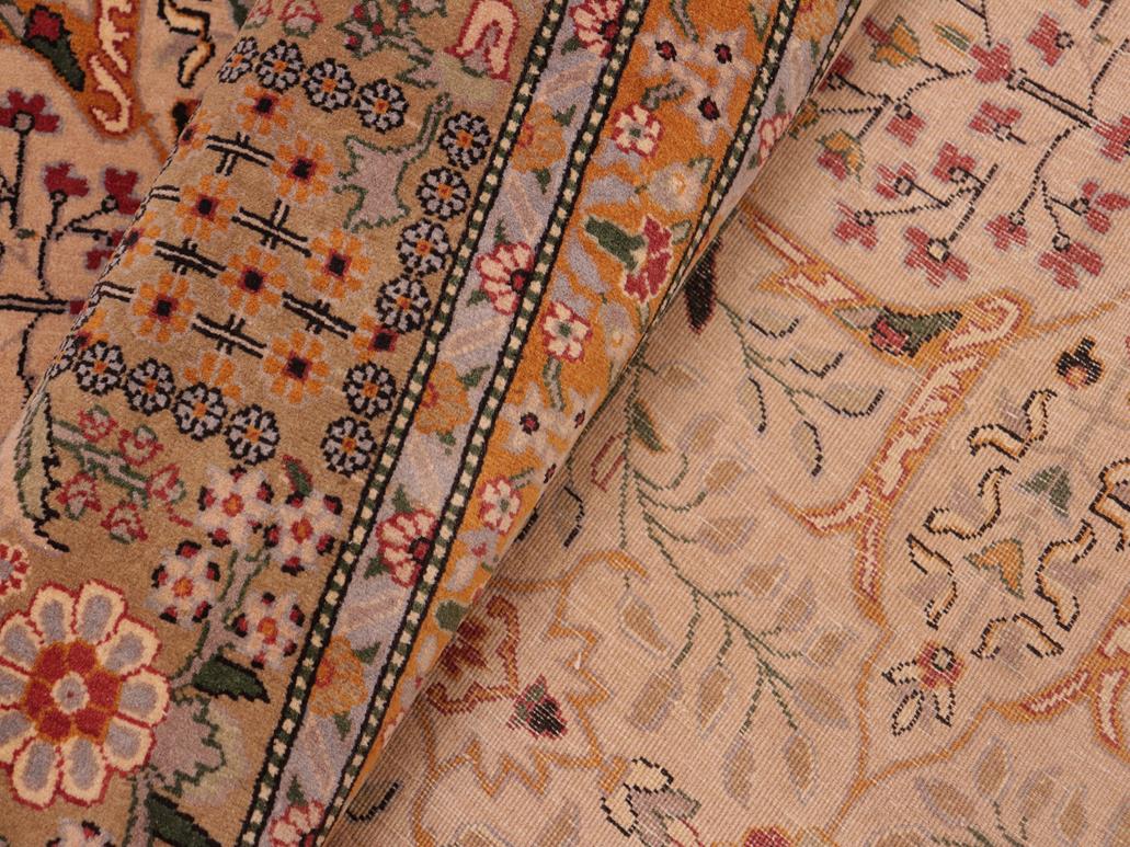 handmade Traditional Tabriz Tan Green Hand Knotted RECTANGLE 100% WOOL area rug 8x10