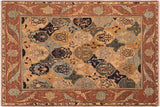 Classic Ziegler Shandra Blue Brown Hand-Knotted Wool Rug - 6'1'' x 8'9''