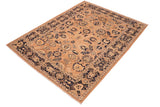 handmade Traditional Kafkaz Chobi Ziegler Rose Blue Hand Knotted RECTANGLE 100% WOOL area rug 6 x 9