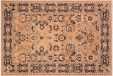 handmade Traditional Kafkaz Chobi Ziegler Rose Blue Hand Knotted RECTANGLE 100% WOOL area rug 6 x 9