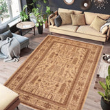 handmade Transitional Kafkaz Chobi Ziegler Beige Brown Hand Knotted RECTANGLE 100% WOOL area rug 6 x 9