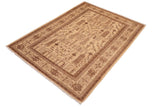 handmade Transitional Kafkaz Chobi Ziegler Beige Brown Hand Knotted RECTANGLE 100% WOOL area rug 6 x 9