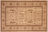 Shabby Chic Ziegler Janene Beige Brown Hand-Knotted Wool Rug - 6'1'' x 9'2''