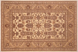 Bohemien Ziegler Dorotha Beige Brown Hand-Knotted Wool Rug - 6'0'' x 9'1''