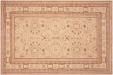 handmade Traditional Kafkaz Chobi Ziegler Tan Brown Hand Knotted RECTANGLE 100% WOOL area rug 7 x 9