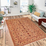 handmade Transitional Kafkaz Chobi Ziegler Gold Rust Hand Knotted RECTANGLE 100% WOOL area rug 6 x 9