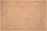 handmade Transitional Kafkaz Chobi Ziegler Beige Tan Hand Knotted RECTANGLE 100% WOOL area rug 6 x 9