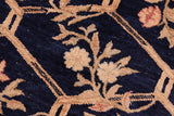 handmade Transitional Kafkaz Chobi Ziegler Blue Tan Hand Knotted RECTANGLE 100% WOOL area rug 6 x 9
