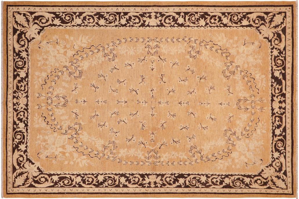 handmade Traditional Kafkaz Rose Charcoal Hand Knotted RECTANGLE 100% WOOL area rug 6x9