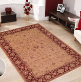 handmade Traditional Kafkaz Chobi Ziegler Tan Red Hand Knotted RECTANGLE 100% WOOL area rug 6 x 9