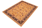 handmade Traditional Kafkaz Chobi Ziegler Gold Blue Hand Knotted RECTANGLE 100% WOOL area rug 6 x 9
