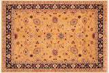 handmade Traditional Kafkaz Chobi Ziegler Gold Blue Hand Knotted RECTANGLE 100% WOOL area rug 6 x 9