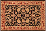 Shabby Chic Ziegler Janae Black Red Hand-Knotted Wool Rug - 6'1'' x 9'0''