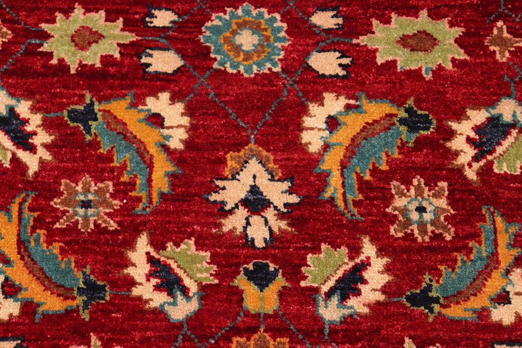 handmade Transitional Kafkaz Red Blue Hand Knotted RECTANGLE 100% WOOL area rug 6x9