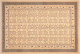 Classic Ziegler Buffy Beige Green Hand-Knotted Wool Rug - 6'2'' x 9'3''