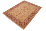 handmade Traditional Kafkaz Chobi Ziegler Gold Red Hand Knotted RECTANGLE 100% WOOL area rug 6 x 9