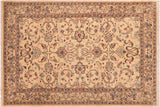 Shabby Chic Ziegler Zenobia Tan Blue Hand-Knotted Wool Rug - 6'0'' x 8'9''