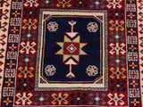 handmade Geometric Sherwan Red Blue Hand Knotted RUNNER 100% WOOL area rug 3x11