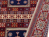 handmade Geometric Sherwan Red Blue Hand Knotted RUNNER 100% WOOL area rug 3x11